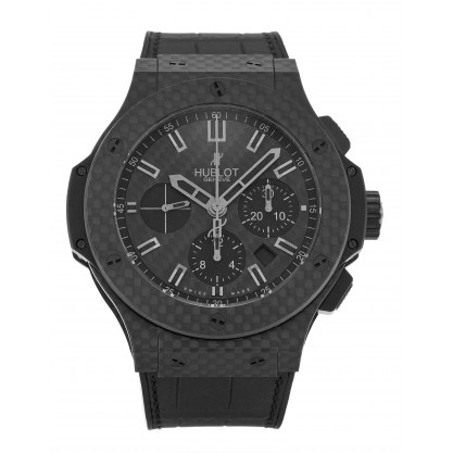 44 MM Black Dials Hublot 301.QX.1740.GR Replica Watches With Black Carbon Cases For Men
